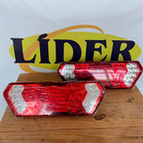 JOGO DE LANTERNAS TRASEIRA CARRETA LE/LD GUERRA 2010 LEDS COM PLUG IMPORTADA