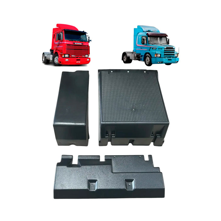 Tampa Da Caixa Bateria Frontal E Válvula Scania T/R 113 Kit