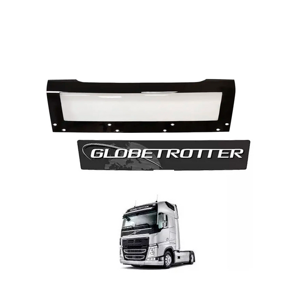 MOLDURA ACRILICO TETO VOLVO FH4 COM LETREIRO GLOBETROTER