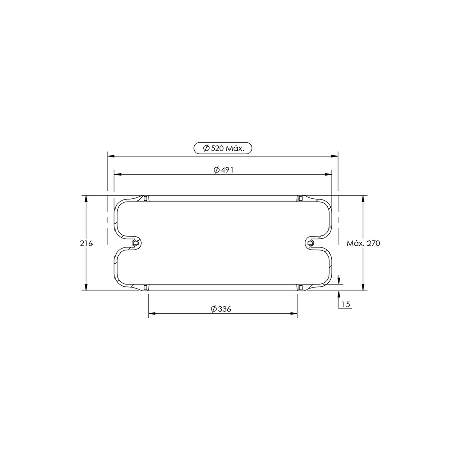 BOLSA AR 2 GOMOS SUSPENSOR ENCAIXE 333 MM - ST4000