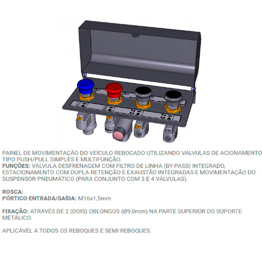 KIT PAINEL COMPLETO DA VÁLVULA SUSPENSÃO 4 VÁLVULA M16