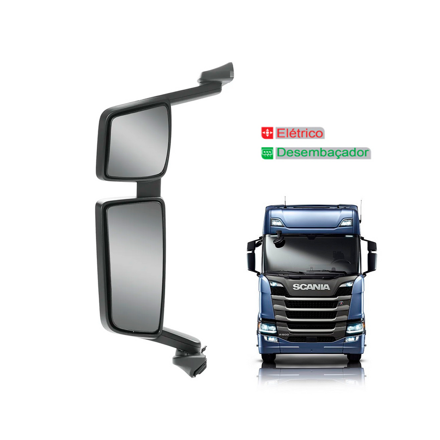 ESPELHO RETROVISOR SCANIA NTG COM DESEMBACADOR CONVEXO ELETRICO - 2645649
