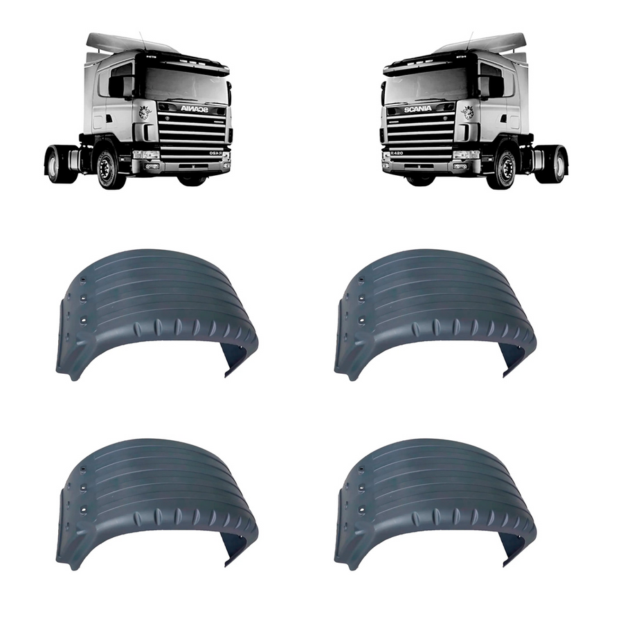 KIT 04 PARALAMA TRASEIRO SCANIA S4 S5 TEXTURA GRAFITE 6MM - 1435075