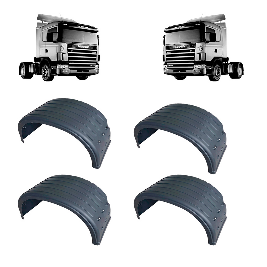 KIT 04 PARALAMA TRASEIRO SCANIA S4 S5 TEXTURA GRAFITE 6MM - 1435075