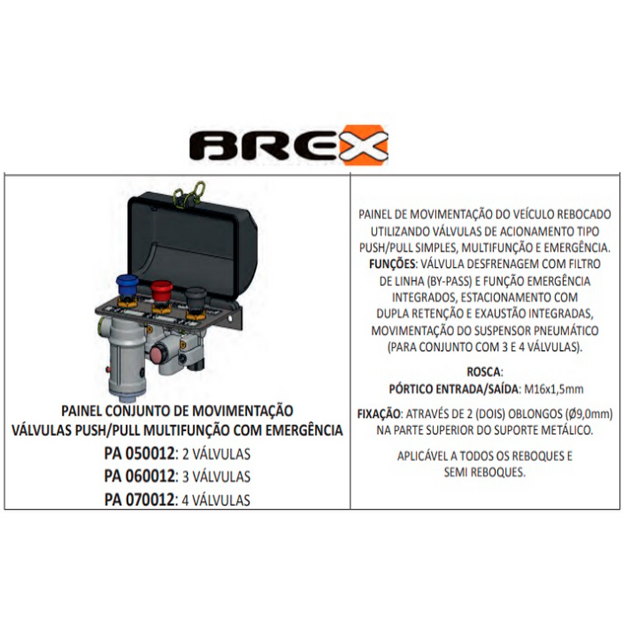 PAINEL DE MOVIMENTO COMPLETO 3 VÁLVULA 4G BREX - 308712933