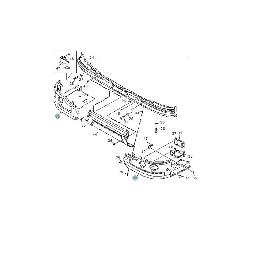 PONTEIRA PARA CHOQUE SCANIA PGR S6 - PLÁSTICO INJETADO